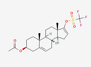 Two-dimensional chemical structure of Abiraterone Related Compound 4 (Prasterone Acetate Triflate), CAS 115375-60-5