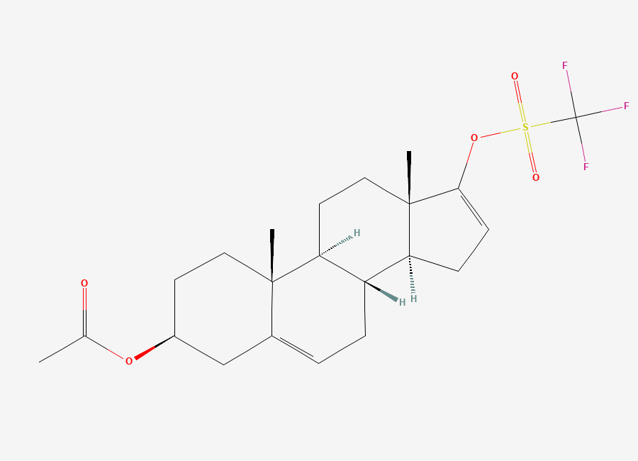 Two-dimensional chemical structure of Abiraterone Related Compound 4 (Prasterone Acetate Triflate), CAS 115375-60-5