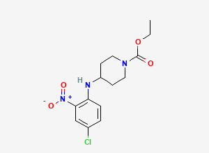 Two-dimensional chemical structure of 1-Piperidinecarboxylic acid,4-[(4-chloro-2-nitrophenyl)amino]-,ethyl ester, CAS 53786-44-0