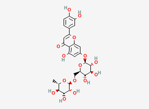 Two-dimensional chemical structure of Luteolin 7-O-Rutinoside, CAS 20633-84-5