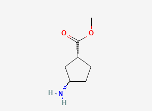 Two-dimensional chemical structure of (1R,3S)-methyl 3-aminocyclopentanecarboxylate