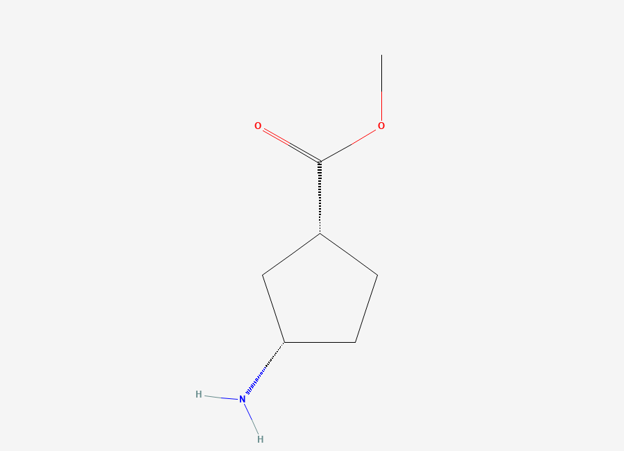 Two-dimensional chemical structure of (1R,3S)-methyl 3-aminocyclopentanecarboxylate