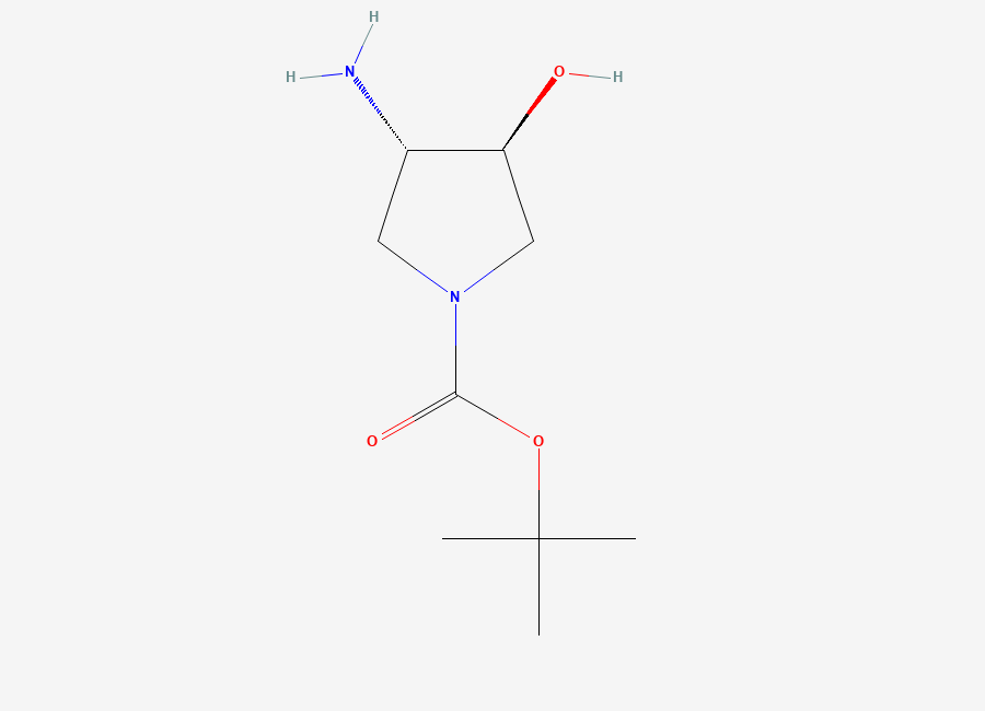 Two-dimensional chemical structure of 1-Boc-(3S,4S)-3-amino-4-hydroxypyrrolidine