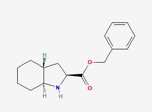 Two-dimensional chemical structure of (2S,3aR,7aS)-Benzyl octahydro-1H-indole-2-carboxylate