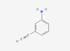 Two-dimensional chemical structure of ERLOTINIB AMINE IMPURITY / 3-Ethynylaniline/ Erlotinib Impurity B, CAS 54060-30-9
