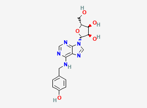 Two-dimensional chemical structure of N6-(4-Hydroxybenzyl)Adenine Riboside
