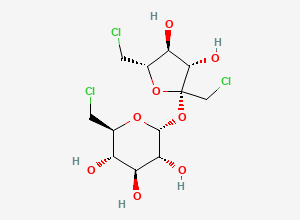 Two-dimensional chemical structure of Sucralose EP Impurity B / 1′,6,6′-trichloro-1′,6,6′-trideoxysucrose, CAS 40631-75-2