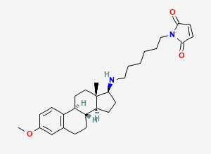 Two-dimensional chemical structure of 1-(6-(((17beta)-3-Methoxyestra-1,3,5(10)-trien-17-yl)amino)hexyl)-1H-pyrrole-2,5-dione