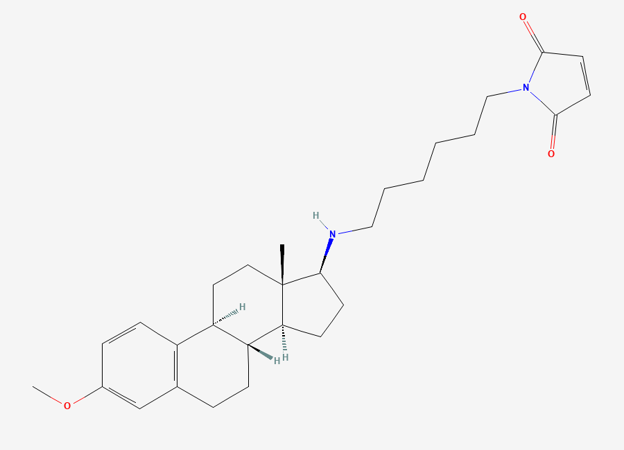 Two-dimensional chemical structure of 1-(6-(((17beta)-3-Methoxyestra-1,3,5(10)-trien-17-yl)amino)hexyl)-1H-pyrrole-2,5-dione