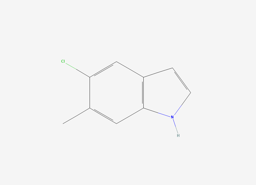 Two-dimensional chemical structure of 5-chloro-6-methyl-1H-indole