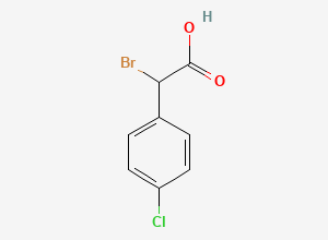 Two-dimensional chemical structure of alpha-Bromo-4-chlorophenylacetic acid