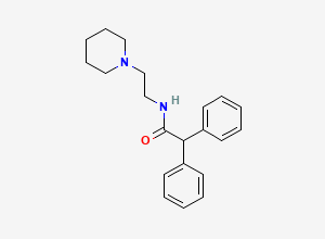 Two-dimensional chemical structure of alpha-Phenyl-N-(2-(1-piperidinyl)ethyl)benzeneacetamide, CAS 10120-30-6