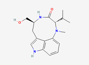Two-dimensional chemical structure of (2S,5S)-1,2,4,5,6,8-Hexahydro-5-(hydroxymethyl)-1-methyl-2-(1-methylethyl)-3H-pyrrolo(4,3,2-gh)-1,4-benzodiazonin-3-one