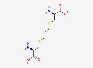 Two-dimensional chemical structure of (2R,2'R)-3,3'-(Propane-1,3-diylbis(sulfanediyl))bis(2-aminopropanoic acid)