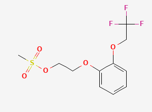 Two-dimensional chemical structure of 2-[2-(2,2,2-Trifluoroethoxy)phenoxy]ethyl Methanesulfonate, CAS 160969-03-9