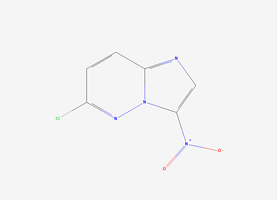 Two-dimensional chemical structure of 6-Chloro-3-nitro-imidazo(1,2-b)pyridazine