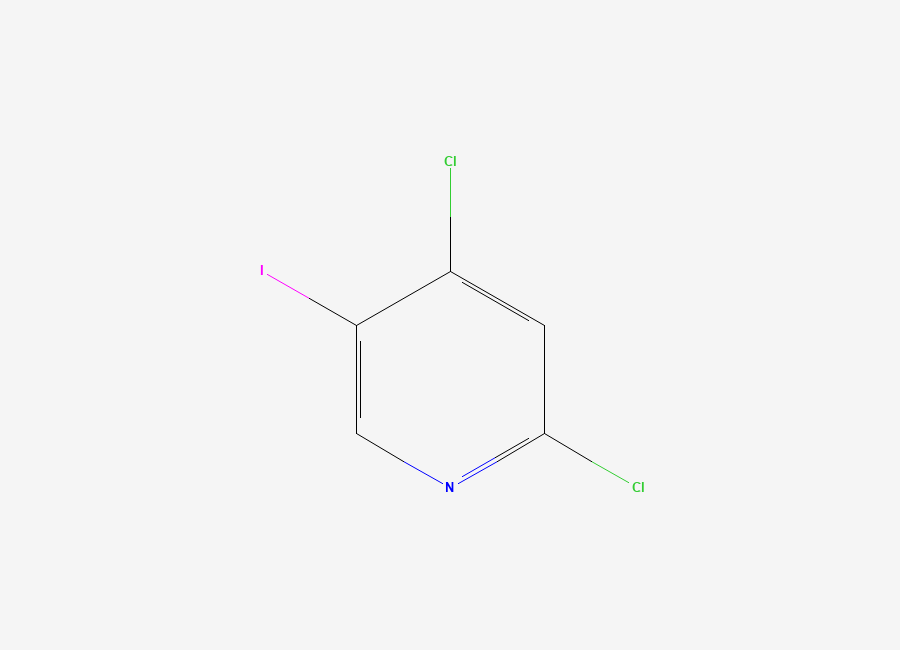 Two-dimensional chemical structure of 2,4-Dichloro-5-iodopyridine