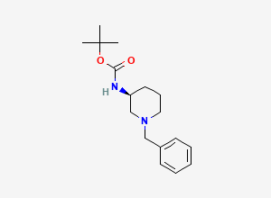 Two-dimensional chemical structure of (S)-tert-Butyl (1-benzylpiperidin-3-yl)carbamate
