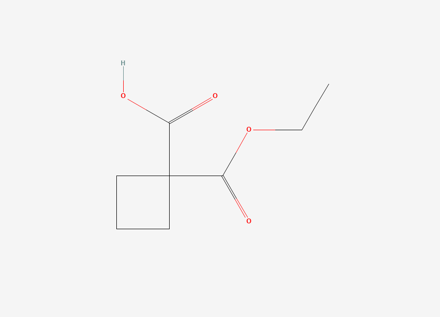 Two-dimensional chemical structure of 1-(Ethoxycarbonyl)cyclobutane-1-carboxylic acid