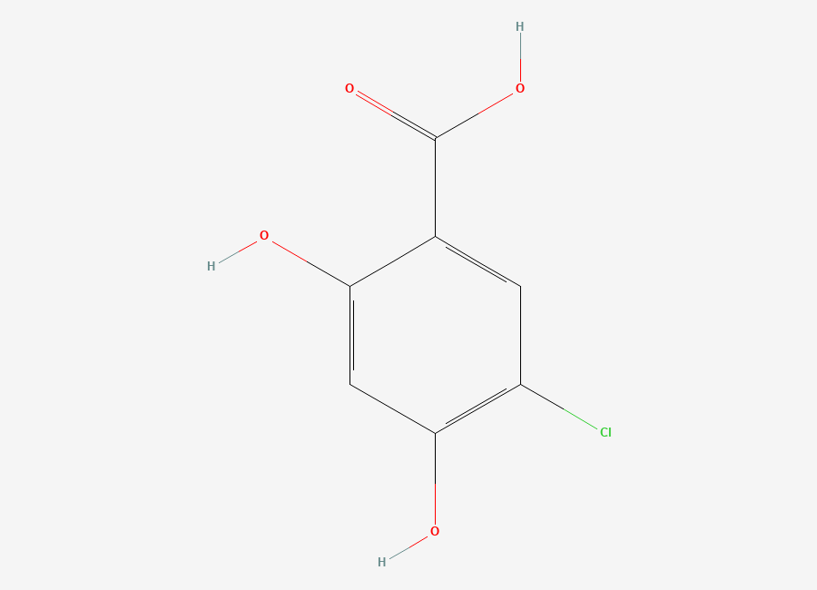 Two-dimensional chemical structure of Benzoic acid, 5-chloro-2,4-dihydroxy-