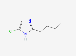 Two-dimensional chemical structure of 2-Butyl-5-chloro-1H-Imidazole, CAS 158365-99-2