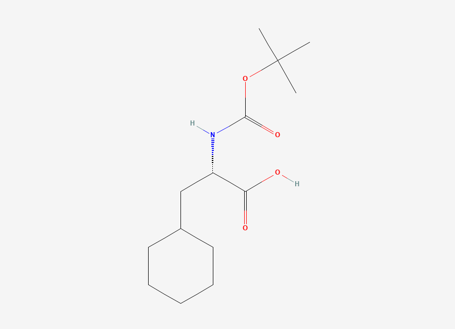 Two-dimensional chemical structure of (2S)-2-(((tert-butoxy)carbonyl)amino)-3-cyclohexylpropanoic acid