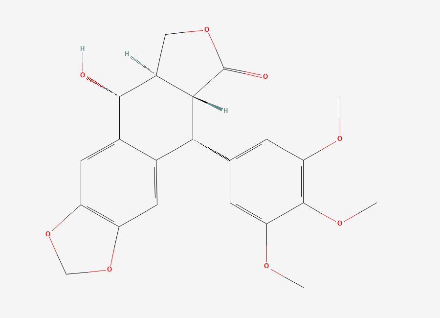 Two-dimensional chemical structure of Podophyllotoxin