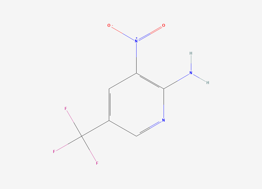 Two-dimensional chemical structure of 3-Nitro-5-(trifluoromethyl)pyridin-2-amine