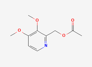 Two-dimensional chemical structure of 2-Acetoxymethyl-3,4-dimethoxypyridine, CAS 102625-99-0