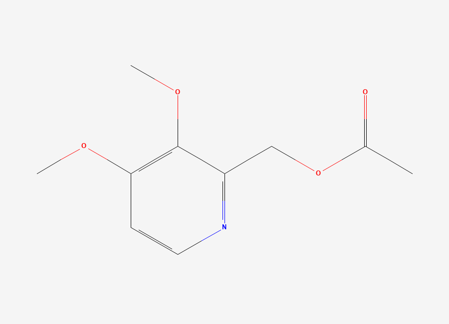 Two-dimensional chemical structure of 2-Acetoxymethyl-3,4-dimethoxypyridine, CAS 102625-99-0