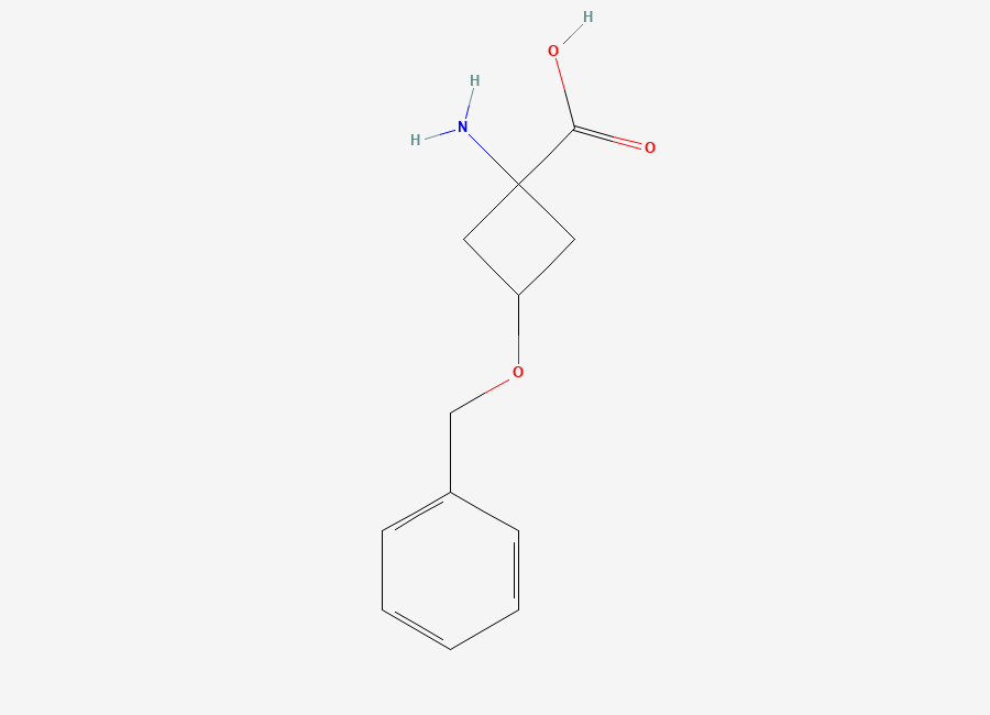 Two-dimensional chemical structure of 1-Amino-3-(benzyloxy)cyclobutanecarboxylic acid