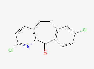 Two-dimensional chemical structure of 2,8-Dichloro-5,6-dihydro-11H-benzo[5,6]cyclohepta[1,2-b]pyridin-11-one, CAS 133330-61-7