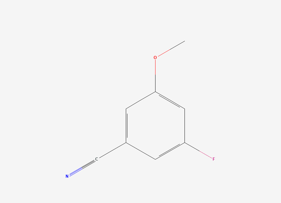 Two-dimensional chemical structure of 3-Fluoro-5-methoxybenzonitrile