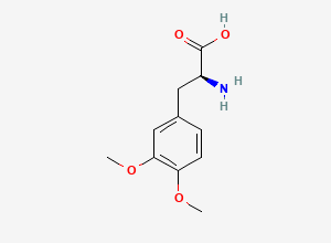 Two-dimensional chemical structure of Levodopa L-Veratrylglycine impurity / Levodopa Dimethyl Ether, CAS 32161-30-1
