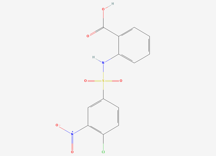 Two-dimensional chemical structure of 2-((4-Chloro-3-nitrophenyl)sulfonyl)anthranilic acid