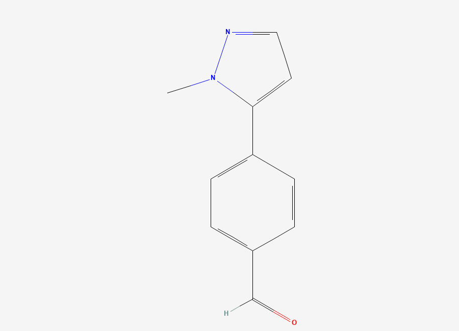 Two-dimensional chemical structure of 4-(1-Methyl-1H-pyrazol-5-yl)benzaldehyde