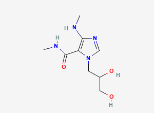 Two-dimensional chemical structure of 3-(2,3-dihydroxypropyl)-N-methyl-5-(methylamino)imidazole-4-carboxamide