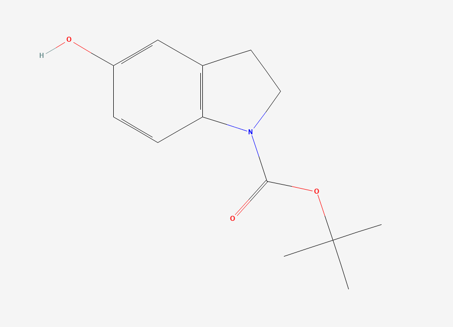 Two-dimensional chemical structure of N-Boc-5-Hydroxyindoline