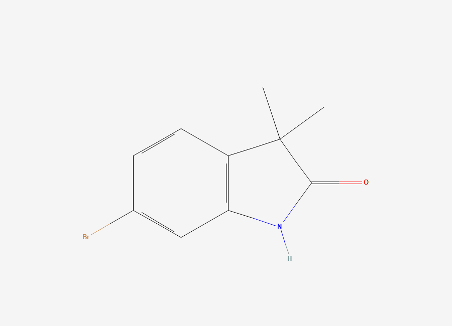 Two-dimensional chemical structure of 6-bromo-3,3-dimethyl-2,3-dihydro-1H-indol-2-one