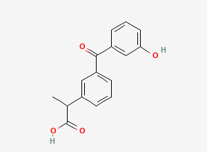 Two-dimensional chemical structure of 3-Hydroxy Ketoprofen, CAS 144977-90-2