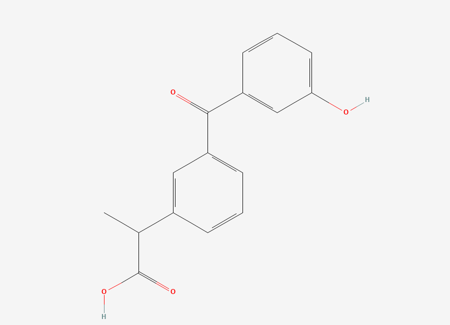 Two-dimensional chemical structure of 3-Hydroxy Ketoprofen, CAS 144977-90-2