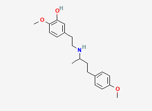 Two-dimensional chemical structure of 2-Methoxy-5-[2-[[3-(4-methoxyphenyl)-1-methylpropyl]amino]ethyl]phenol