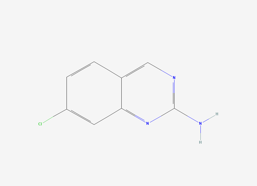 Two-dimensional chemical structure of 2-Amino-7-chloroquinazoline