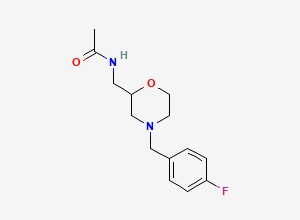 Two-dimensional chemical structure of N-((4-(4-Fluorobenzyl)morpholin-2-yl)methyl)acetamide