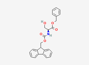 Two-dimensional chemical structure of N-((9H-Fluoren-9-ylmethoxy)carbonyl)-L-serine phenylmethyl ester