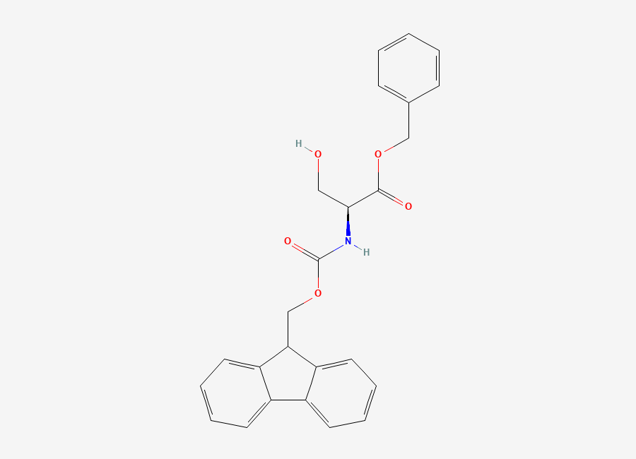 Two-dimensional chemical structure of N-((9H-Fluoren-9-ylmethoxy)carbonyl)-L-serine phenylmethyl ester