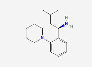 Two-dimensional chemical structure of (r)-3-Methyl-1-(2-(piperidin-1-yl)phenyl)butan-1-amine