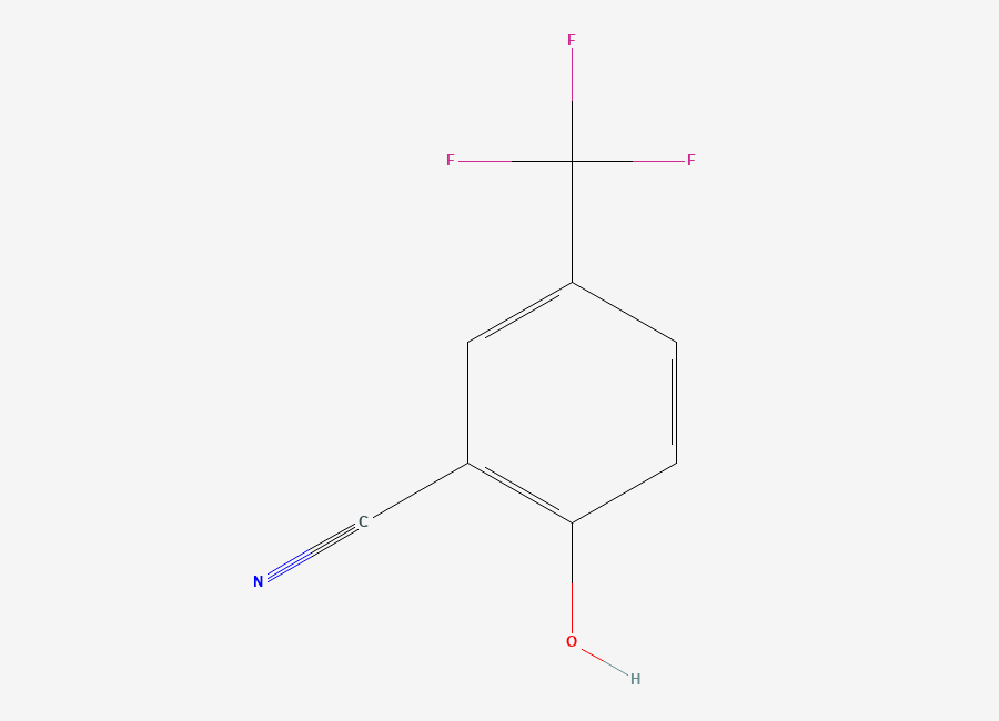 Two-dimensional chemical structure of 2-Hydroxy-5-trifluoromethylbenzonitrile