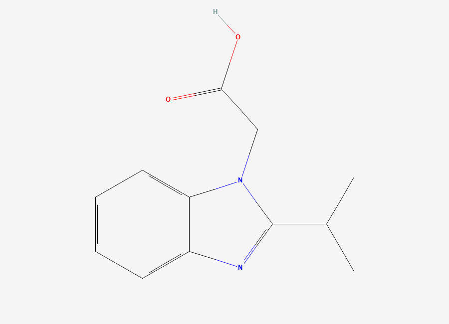 Two-dimensional chemical structure of (2-Isopropyl-1h-benzimidazol-1-yl)acetic acid