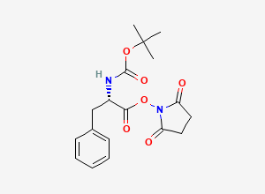 Two-dimensional chemical structure of tert-butyl (S)-(1-benzyl-2-((2,5-dioxo-1-pyrrolidinyl)oxy)-2-oxoethyl)carbamate